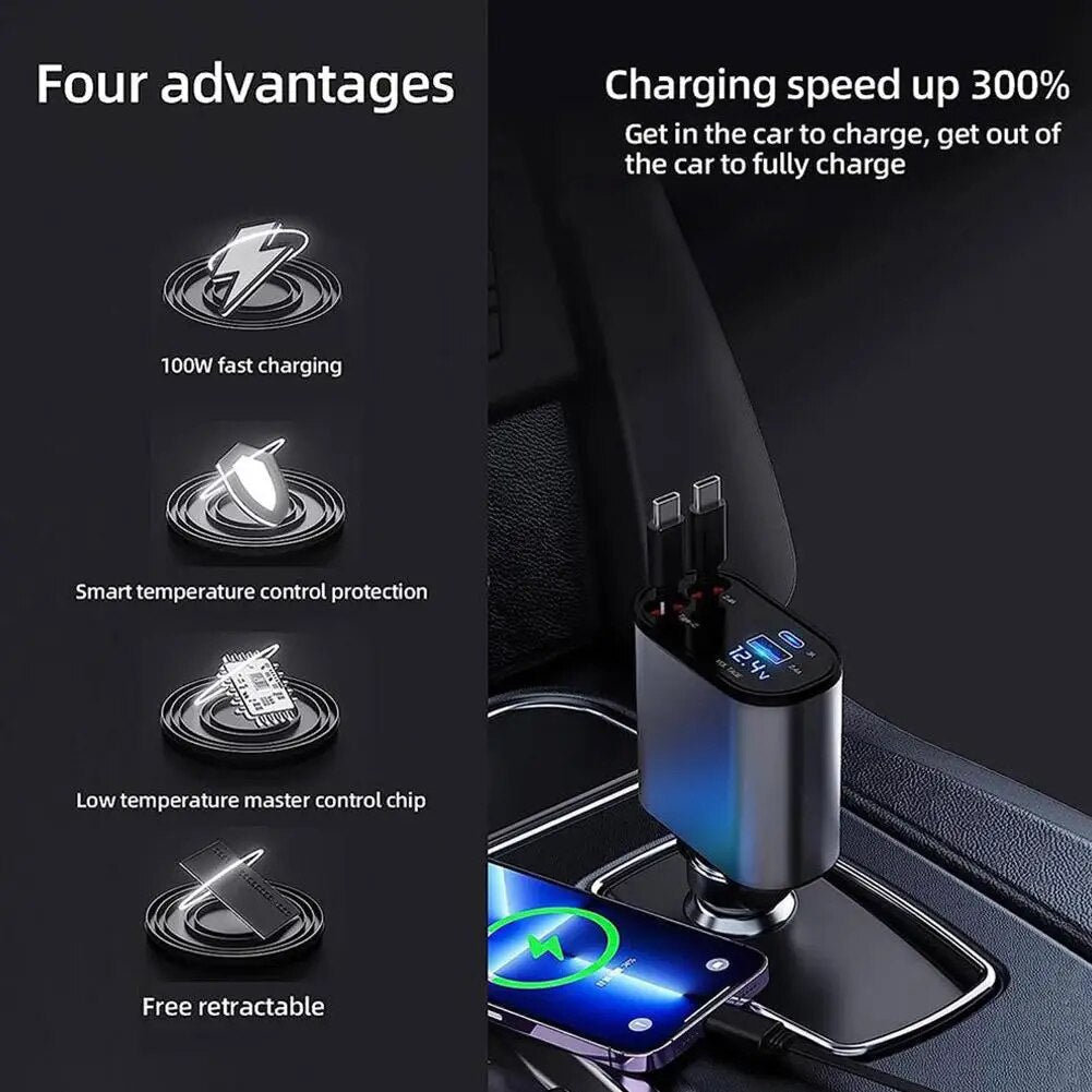 Retractable Car Charger - Gadgetos.co